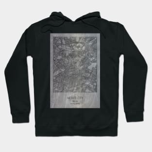 Mexico city, Mexico, city street map Hoodie